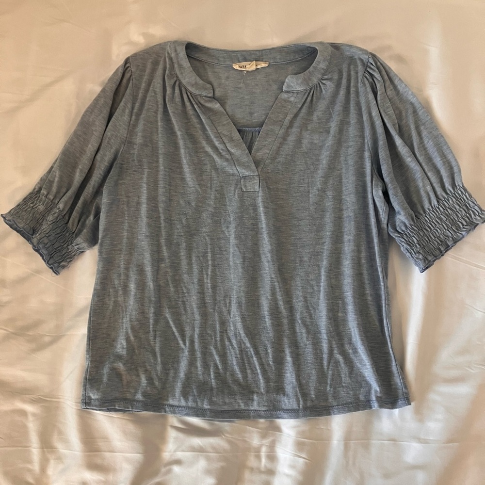 Parallel Skies Light Blue 1/2 Sleeve Blouse